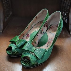 Miss L Fire Crocodile Peep Toe